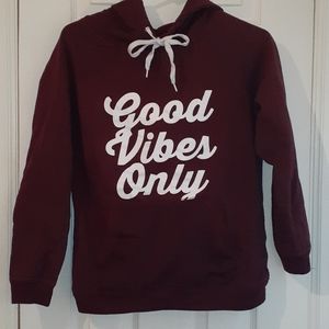 Ardenes burgundy good vibes only hoodie